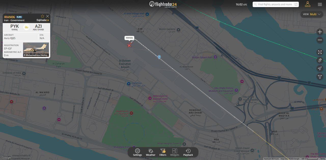 فرود یک هواپیمای دولتی ایران در فرودگاه دوبی / مسافر این هواپیما کیست؟+ عکس