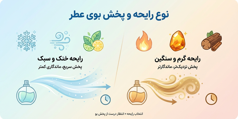 چرا بوی عطرم پخش نمیشه؟ دلایل پیدا نبودن بوی عطر نوع رایحه و ساختار نت ها