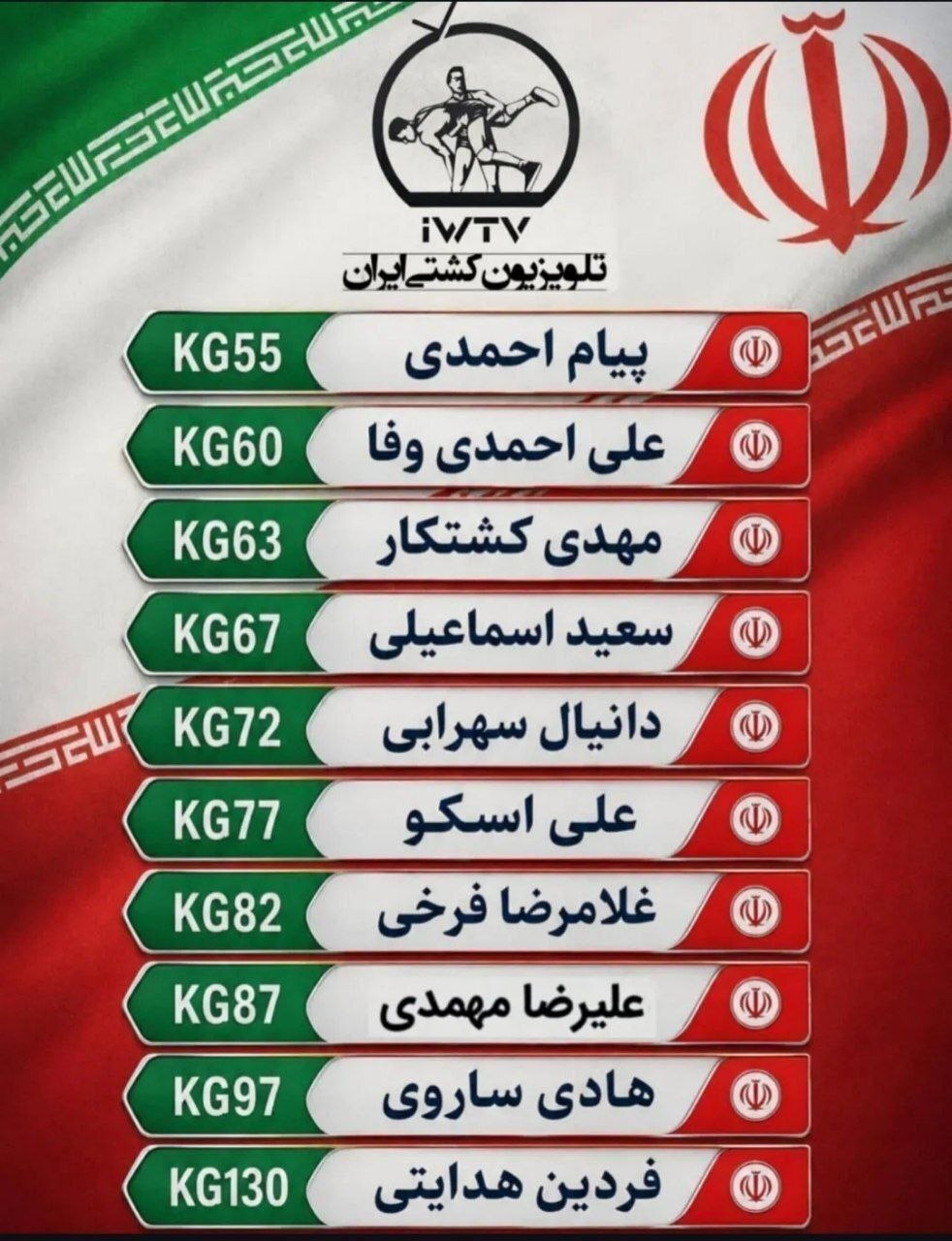 ترکیب تیم ملی کشتی فرنگی در مسابقات جهانی ۲۰۲۶ + عکس