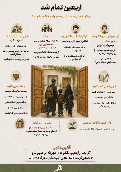 اربعین تمام شد، چگونه حال خوب این سفر را به خانه بیاوریم؟ اربعین تمام شد، چگونه حال خوب این سفر را به خانه بیاوریم؟